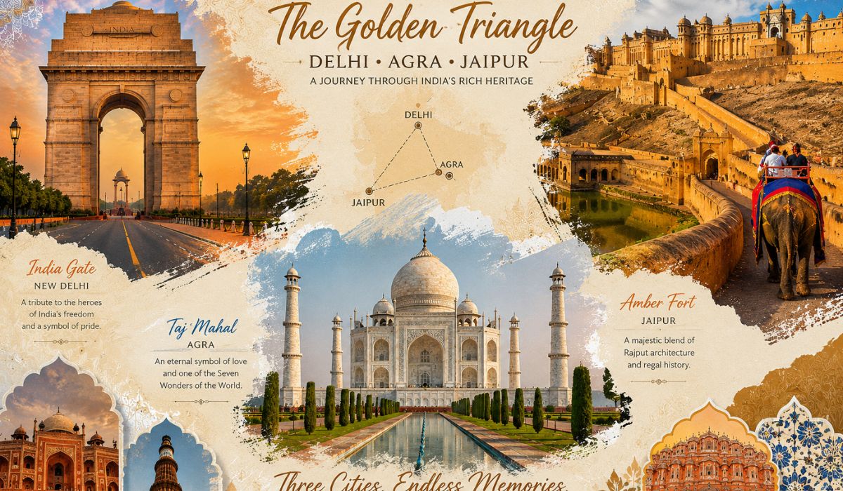 Golden Triangle Tour India featuring Delhi, Agra Taj Mahal and Jaipur Amber Fort attractions